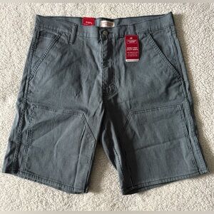 Levi Strauss Signature Men's Double Front Utility Shorts Blue/White Stripe Sz 36